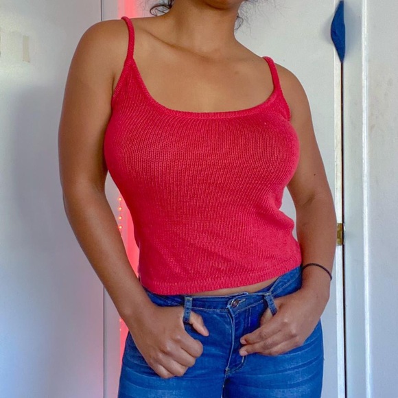 red vintage 90s/2000s knit top - Picture 3 of 5